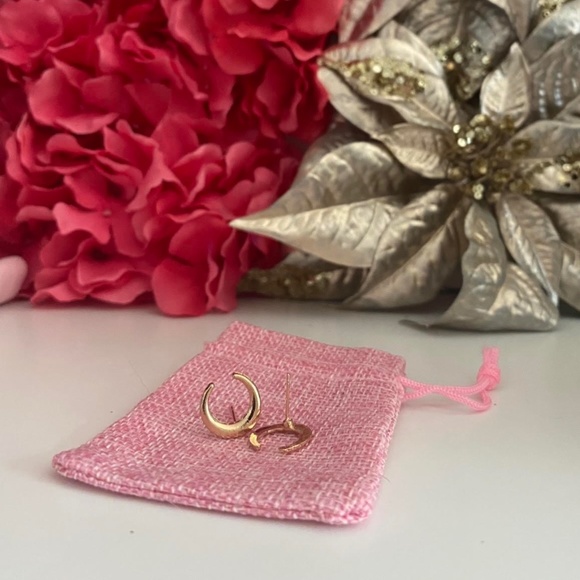 NEW Crescent Moon Earrings in Gold - Picture 2 of 4